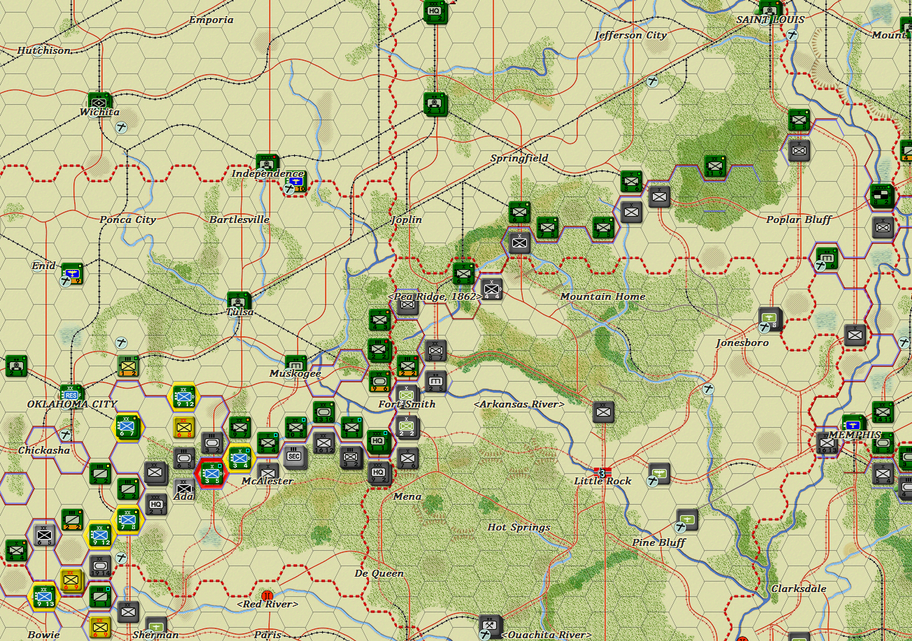 North of the Arkansas things are going well for the Allies - South of it things are going poorly for the Allies.